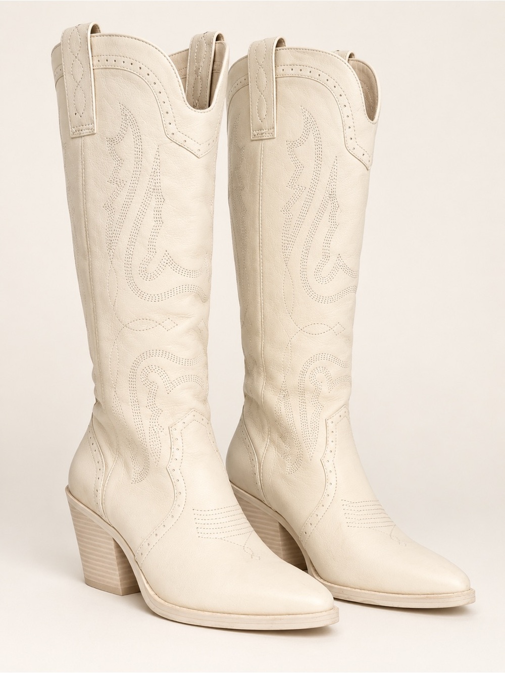 Sugar Women's White Western Block Heel Sandal